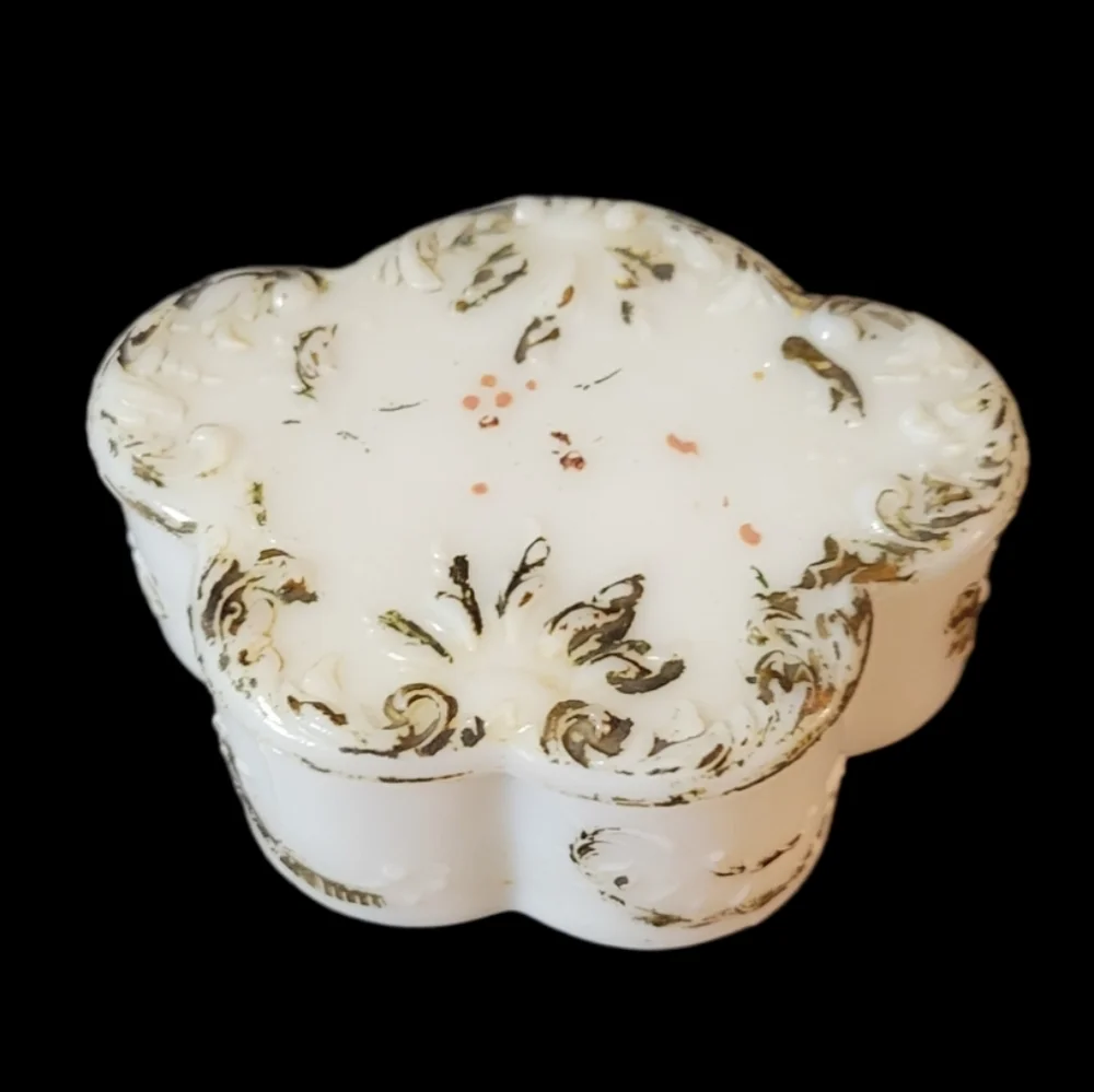 Antique Dithridge Milk Glass Dresser Box 1890s